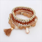 Crystal Beaded Tassel Bracelets