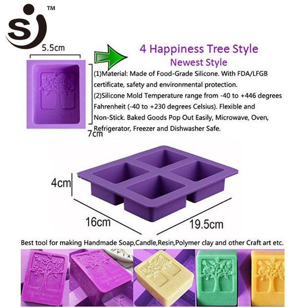 Onhand Soap Silicone Tree Rectangular Mold  Soap Molder