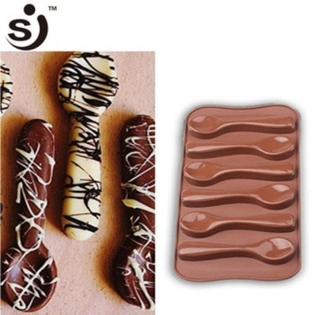 Onhand Chocolate Mold 6pcs Spoon Shape silicone spoon mould