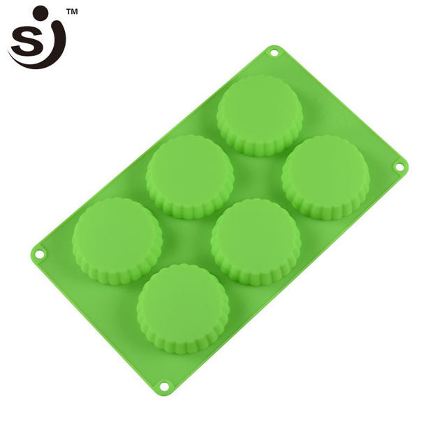 Onhand 6 Cavities Non-Stick Silicone Baking Muffin Cake Pan