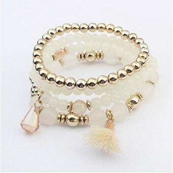 Crystal Beaded Tassel Bracelets