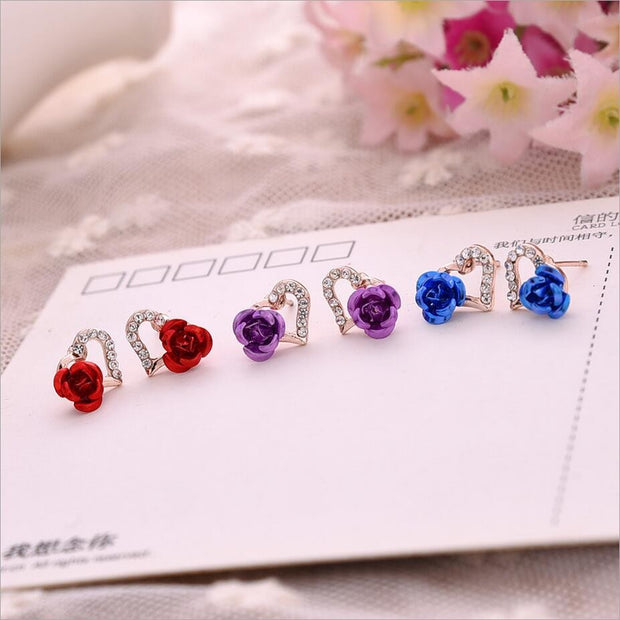 Flower Heart Earrings