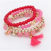 Crystal Beaded Tassel Bracelets