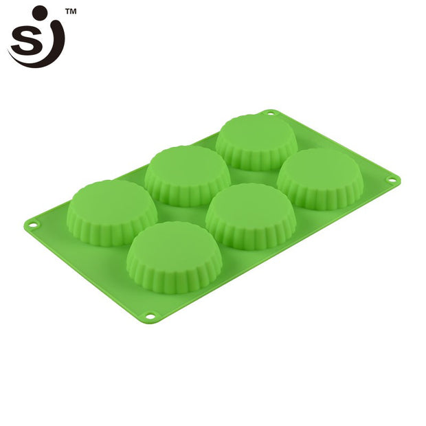 Onhand 6 Cavities Non-Stick Silicone Baking Muffin Cake Pan