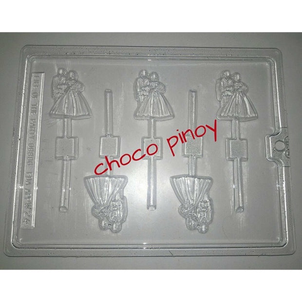 Wedding Couple Mold Bride & Groom Chocolate Lollipop Mold