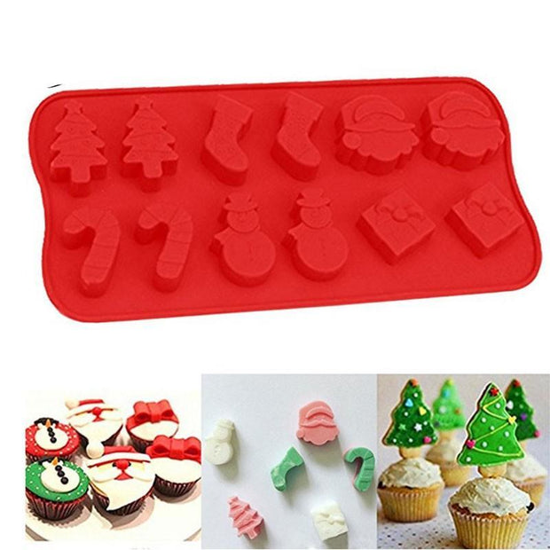 Onhand Christmas Tree Socks Snowman Santa Silicone Molder