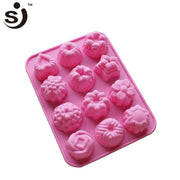 Onhand 12 Cavities Flowers Choco Silicone Mini 3D Cake Molds
