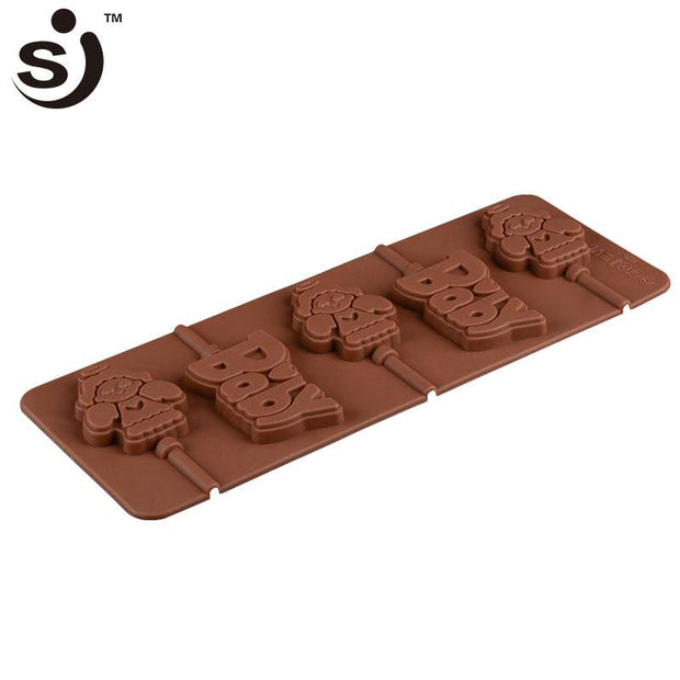 Onhand 5 Cavity Novelty Angel Baby Shape Silicone Lollipop Hard Candy Moulds