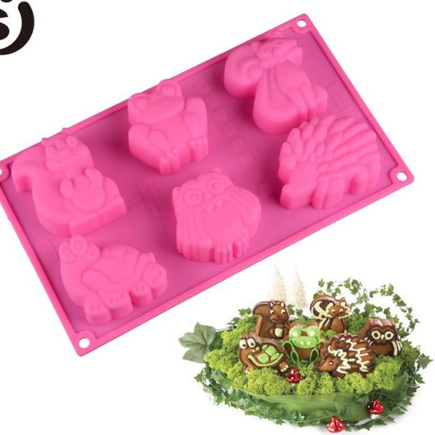 Onhand Animals Hedgehog Owl Squirrel Silicone Mold cake  Pop