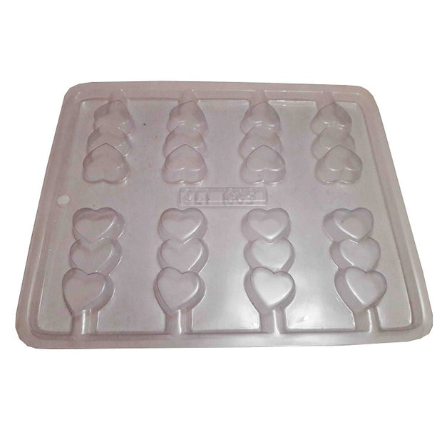 3 Hearts Chocolate Lollipop Molder