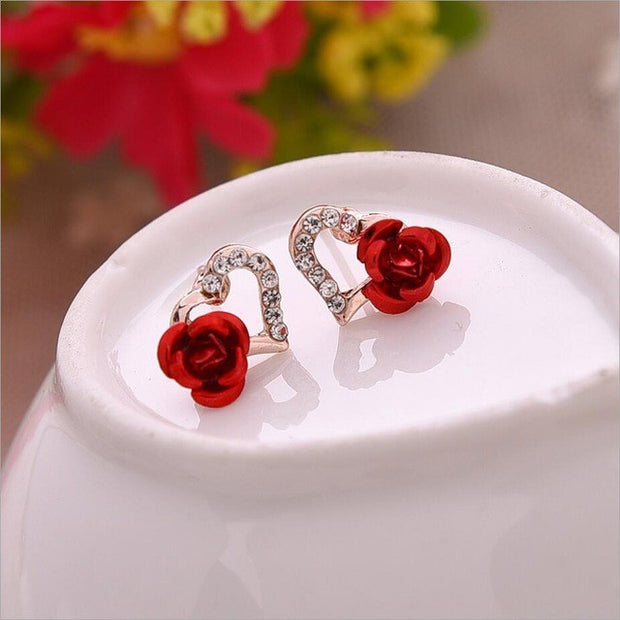 Flower Heart Earrings