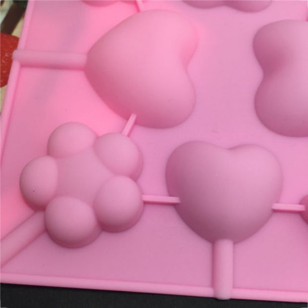 Heart Shape Lollipop Silicone Mold Cake Decoration Fondant