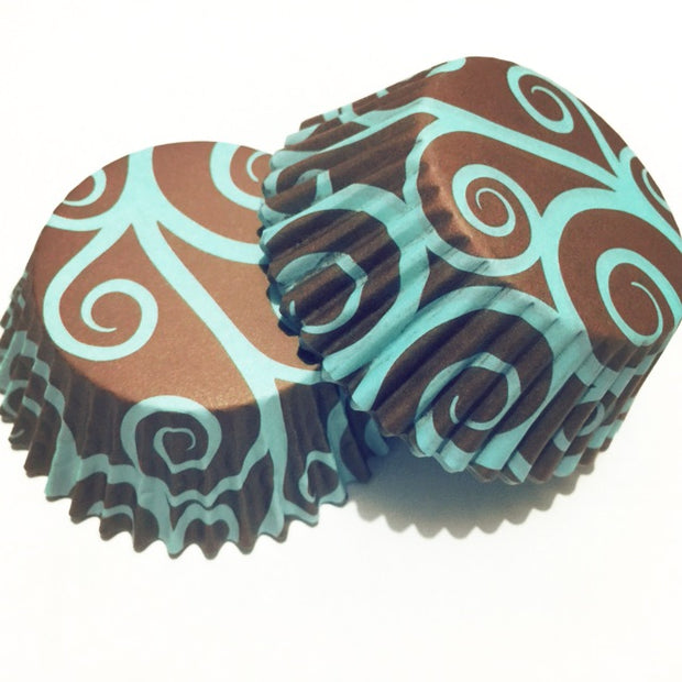 200pcs Blue Swirl Design Cupcake Liner