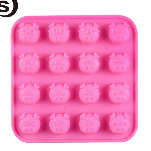 Onhand peppa pig silicone chocolate mold pig cake molder
