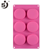 Onhand 6 Cavities Non-Stick Silicone Baking Muffin Cake Pan