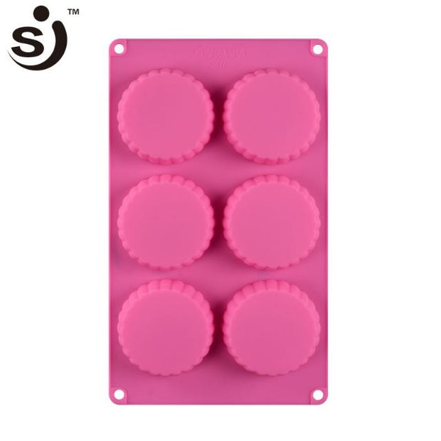Onhand 6 Cavities Non-Stick Silicone Baking Muffin Cake Pan