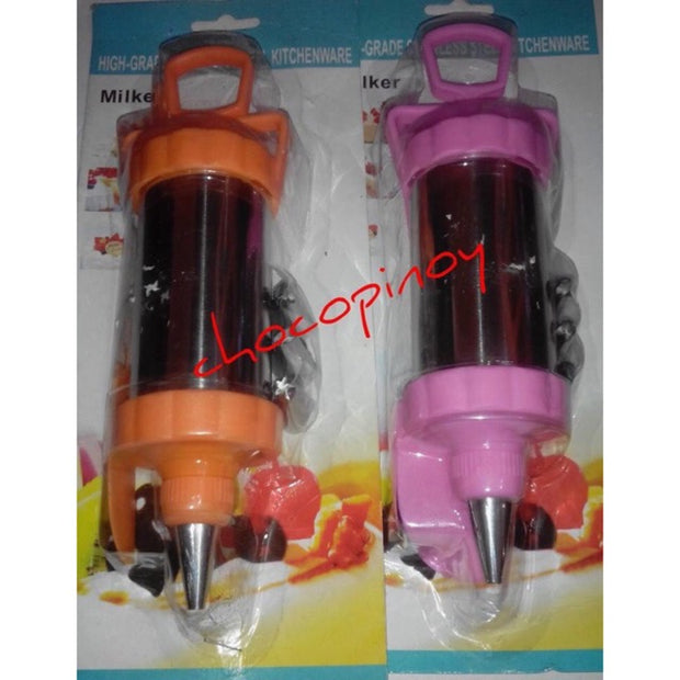High-grade stainless steel syringe/Cake Deco Plunger w/4Tips