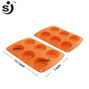 Onhand 6 Cavities Non-Stick Silicone Baking Muffin Cake Pan