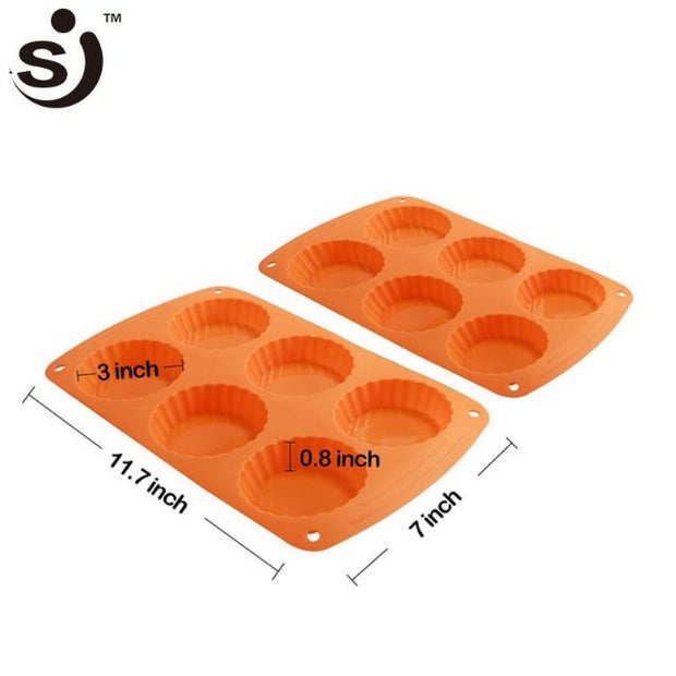 Onhand 6 Cavities Non-Stick Silicone Baking Muffin Cake Pan