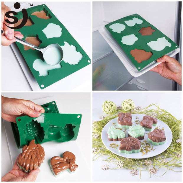 Onhand Animals Hedgehog Owl Squirrel Silicone Mold cake  Pop