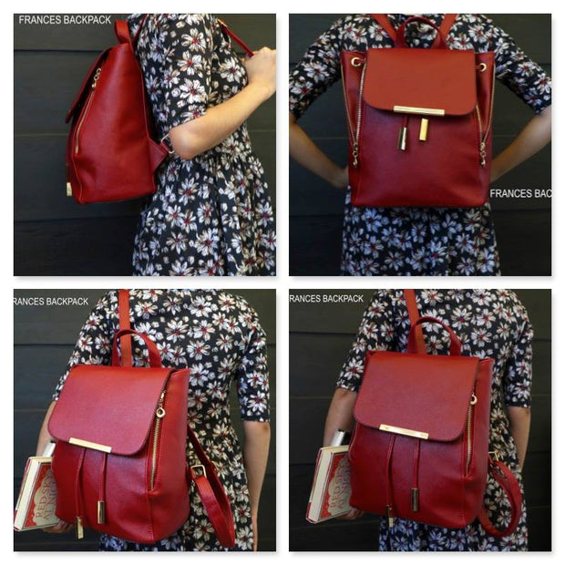 [FREE SHIPPING] Frances Backpack (Maroon)