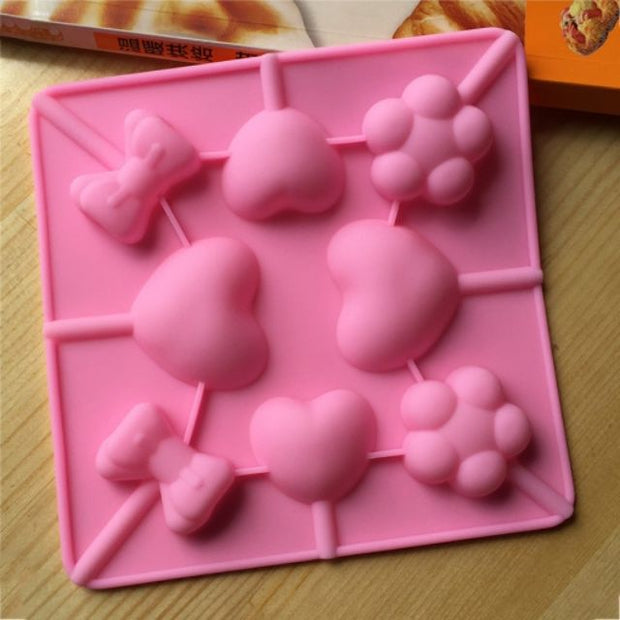 Heart Shape Lollipop Silicone Mold Cake Decoration Fondant