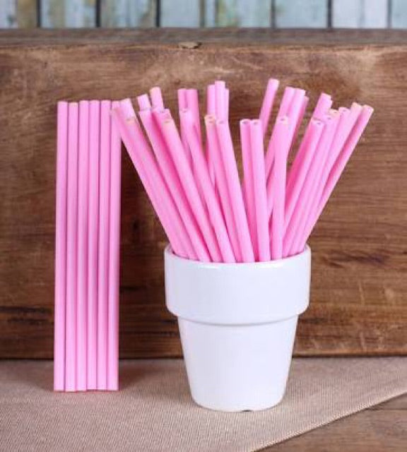 100 pcs Pink Lollipop Sticks (5.5 inches long)