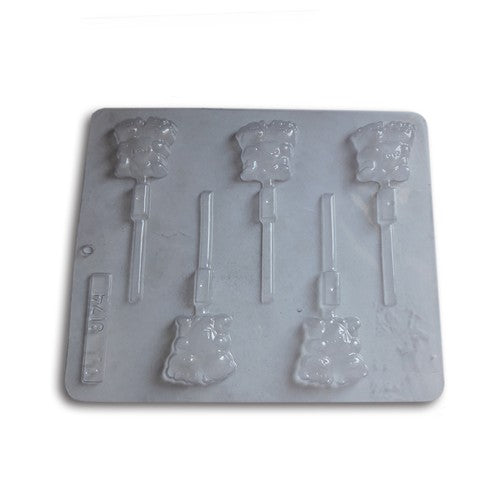 Couple Bear Chocolate Lollipop Molder