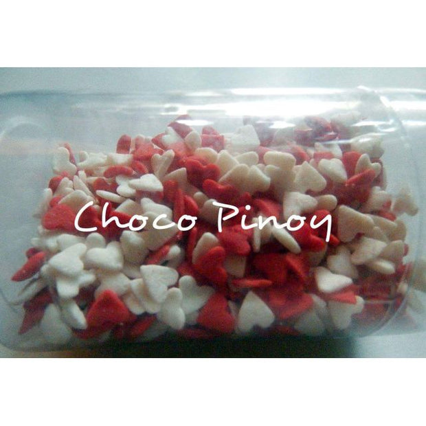 Onhand Red and White Heart Sprinkles