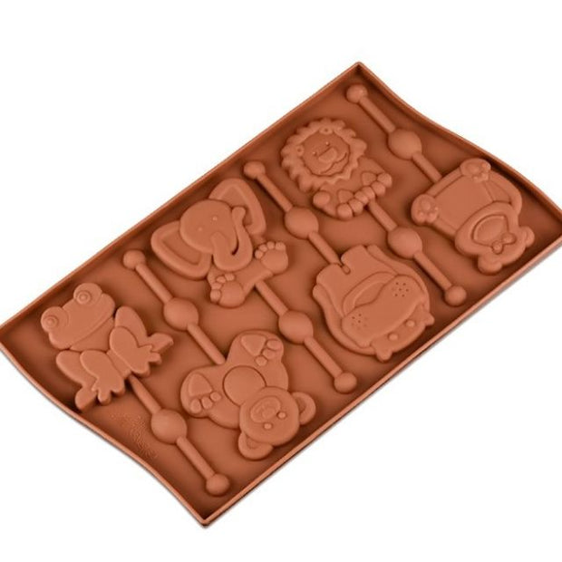 Onhand Big Bear Lion Elephant Safari Lollipop Silicone Mold