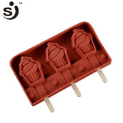 Onhand 3 Cavities Popsicle Molder Silicone Ice Cream Mold