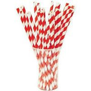 Red and White Stripe Paper Straw