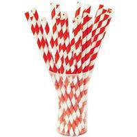 Red and White Stripe Paper Straw