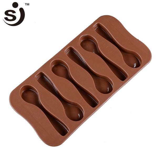 Onhand Chocolate Mold 6pcs Spoon Shape silicone spoon mould