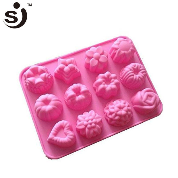 Onhand 12 Cavities Flowers Choco Silicone Mini 3D Cake Molds