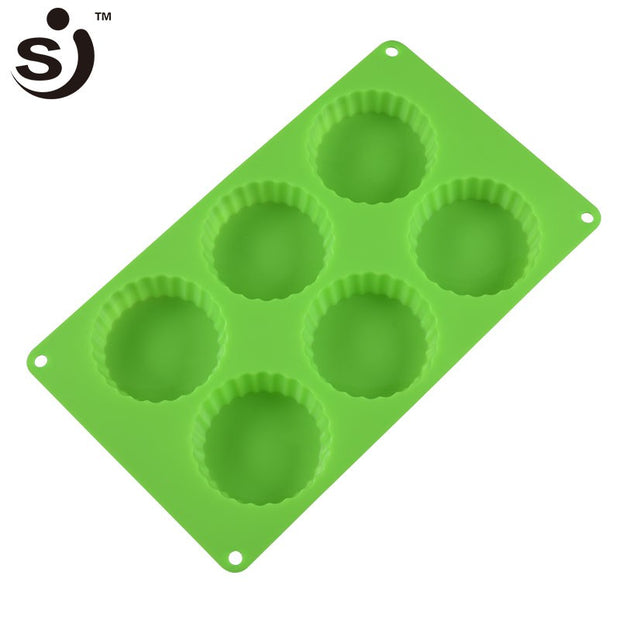 Onhand 6 Cavities Non-Stick Silicone Baking Muffin Cake Pan